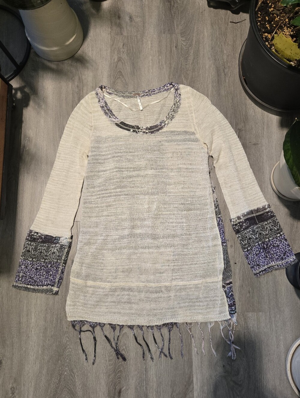 Free People Fringe Boho Scarf Print
